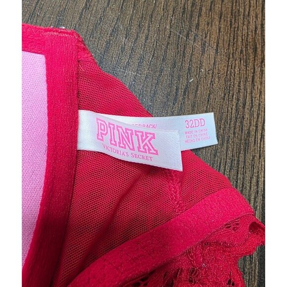 Red Lace Push-Up Bra With Halter Neck Design - Feminine & Stylish Intimates For - Picture 10 of 13